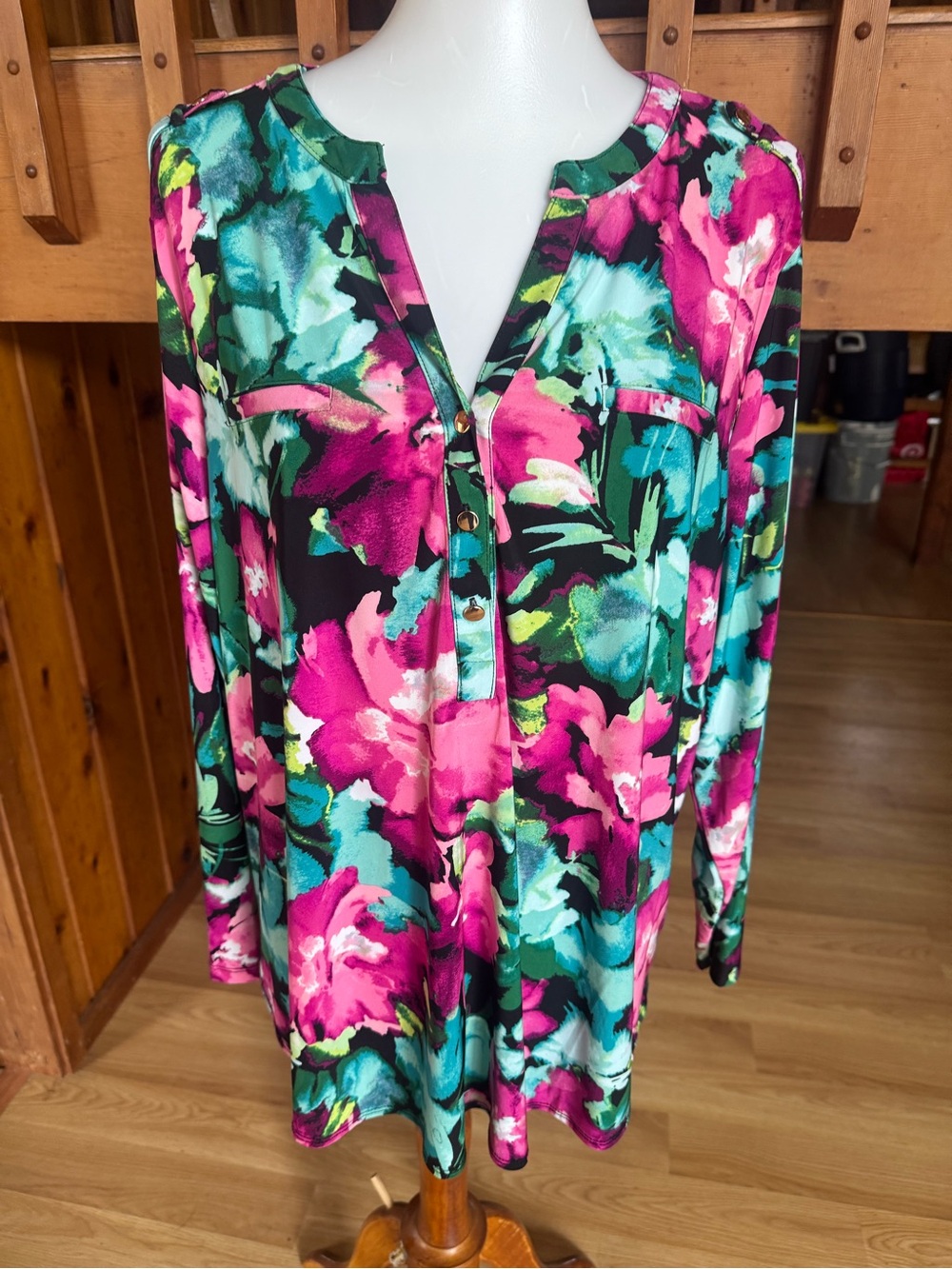 INC size 2X Women's Floral Tunic blouse top shirt